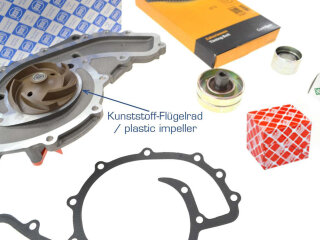 Waterpomp + distributieriem set + rollen voor PORSCHE 928 4.5 S 4.7 77-82