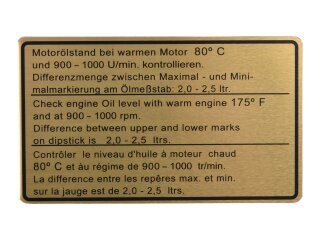 Engine Oil Level Sticker for PORSCHE 911 G 74-80 SC...