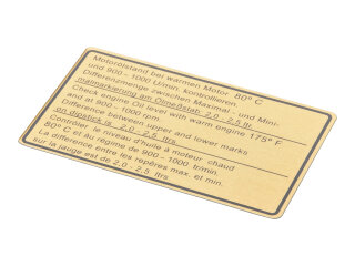 Engine Oil Level Sticker for PORSCHE 911 G 74-80 SC...