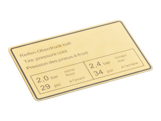 Adesivo de Press&atilde;o dos Pneus para PORSCHE 911 G 72-89 SC