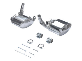 ポルシェ996カレラ スポーツエキゾースト用リアサイレンサー ステンレススチール製 L+R アクセサリー付き