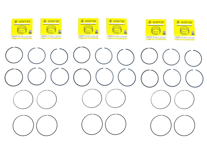 6x aros de pistón para PORSCHE 996 997 3.6 Carrera juego GOETZE
