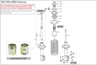 Ammortizzatore per PORSCHE 924S 931 turbo dal 944 al -86...
