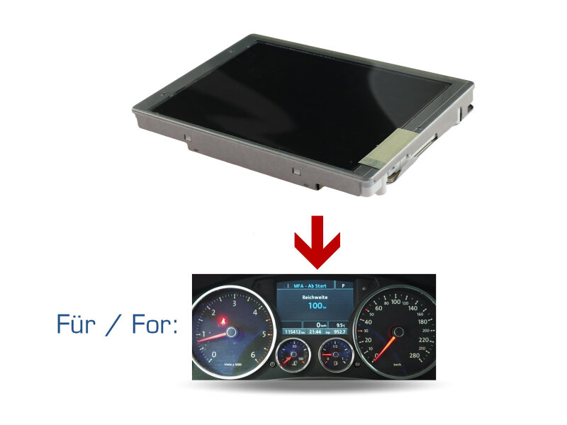Pantalla de velocímetro para cuadros de instrumentos VW Touareg 7L Phaeton 3D 02-10 con navegador