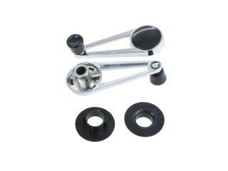 2x manovelle alzacristalli per alzacristalli PORSCHE 911 F fino al -68 + coperchi rosette
