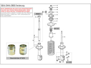2x Threaded Sleeves for PORSCHE 944 951 87- 968 Shock...