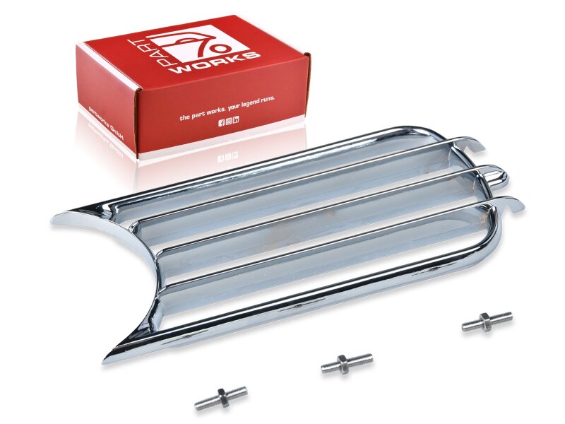 Claxonrooster voor PORSCHE 356 A ventilatierooster METAAL CHROOM + schroeven L=R