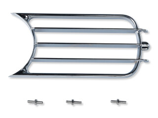 Grille de klaxon pour PORSCHE 356 A, grille de ventilation, M&Eacute;TAL CHROM&Eacute; + vis, gauche/droite