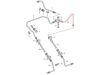 Remleidingen voor PORSCHE 911 F 2.0 2.2 912 08/68-07/71 LHD SET gebogen