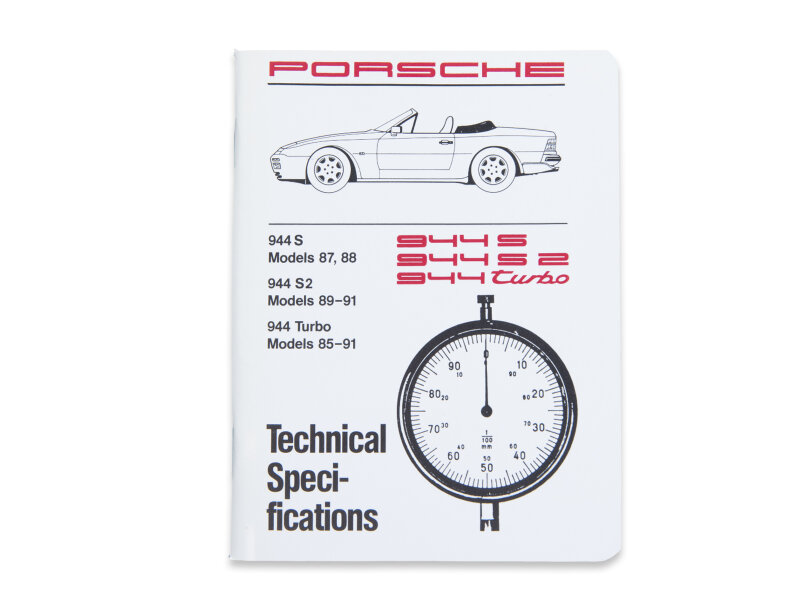 Workshop Manual for PORSCHE 944 S S2 turbo 951 Technical Specifications EN