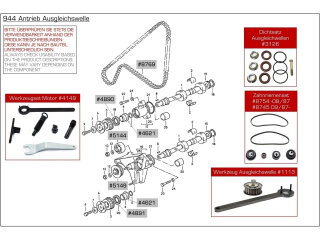 PORSCHE 924S 928 944 968 951 カムシャフト用バランスシャフトスペーサーリング