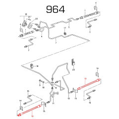 Latiguillo de freno para PORSCHE 911 G 3.2 Carrera 3.3 turbo 964 TRASERO