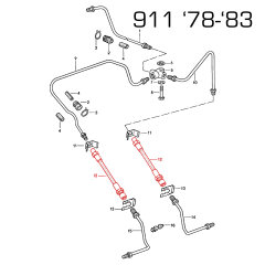 Remleiding voor PORSCHE 911 F/G SC 930 tot -83 914 ACHTER