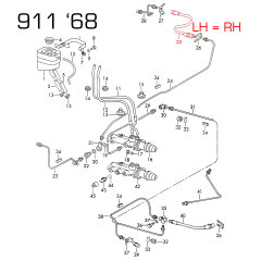 Remleiding voor PORSCHE 911 2.0 2.2 G 2.7 3.0 SC 3.2 930 914 VOOR