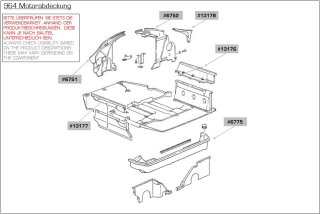 Motorabdeckung f&uuml;r PORSCHE 964 Carrera Abdeckblech Motorraum LINKS