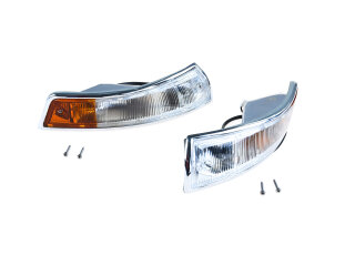 PORSCHE 911 F SWB 912 -68用インジケーターハウジング+レンズ ホワイトオレンジ フロント L+R