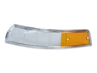Blinkerglas f&uuml;r PORSCHE 911 F 69-73 Blinker VORNE WEI&szlig;-ORANGE CHROM LINKS