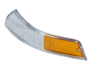 Lente per indicatori di direzione per PORSCHE 911 F 69-73, INDICATORE ANTERIORE BIANCO-ARANCIONE CROMATO SINISTRO