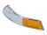 Indicator lens for PORSCHE 911 F 69-73 FRONT indicator WHITE-ORANGE CHROME LEFT