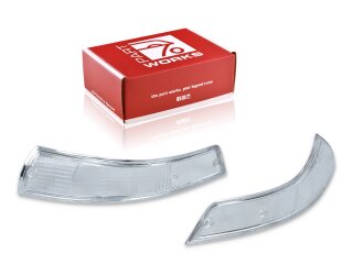 Indicator lens for PORSCHE 911 F 69-73 FRONT indicator WHITE CHROME L+R