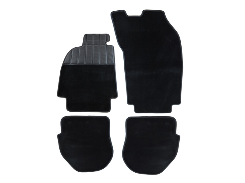 4 tapis de sol pour PORSCHE 964 993 - Moquette velours avec protection talon - NOIR