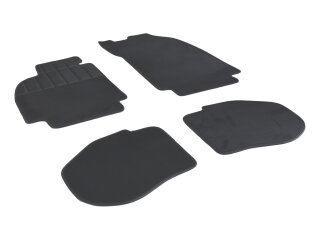 Juego de 4 alfombrillas para PORSCHE 964 993 de terciopelo con protector de tal&oacute;n, color negro