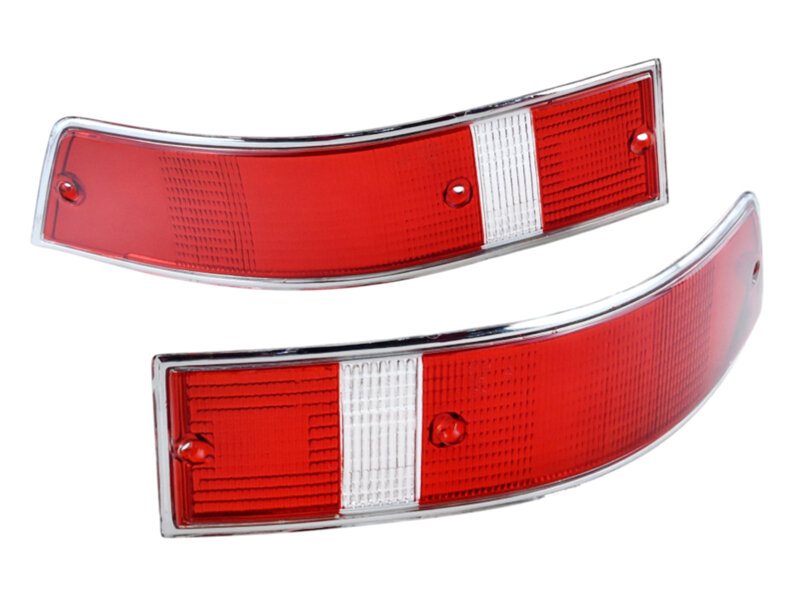 ポルシェ 911 F/G 69-89 US レッド クローム リム テールライト レンズ L+R