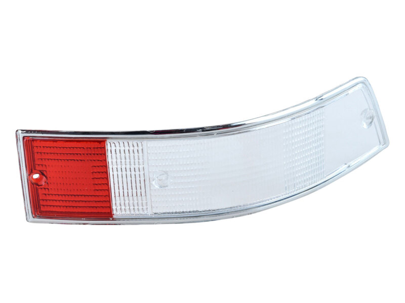 Lente de luz trasera para PORSCHE 911 F/G 69-89 BLANCO-ROJO ARO CROMADO DERECHO