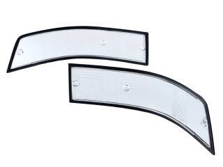 Lenti per fanali posteriori per PORSCHE 911 F/G 69-89 BIANCO TRASPARENTE CERCHIO NERO SINISTRO+DX
