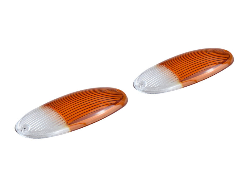2x Indicator Lenses for PORSCHE 914 Front Indicators White-Orange Left and Right