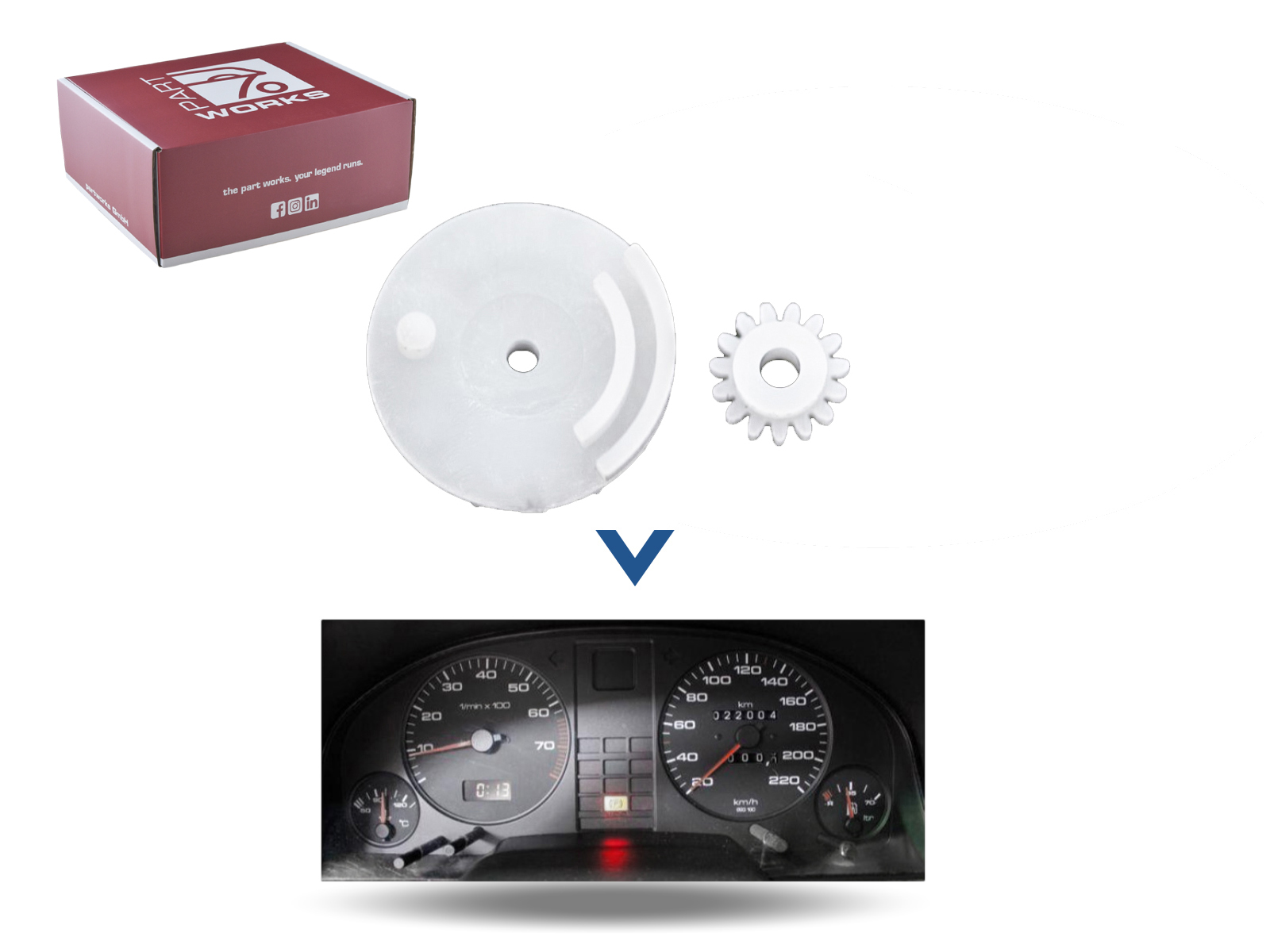 E15 + 15-K gears for Audi 80 B3 B4 speedometer odometer repair 