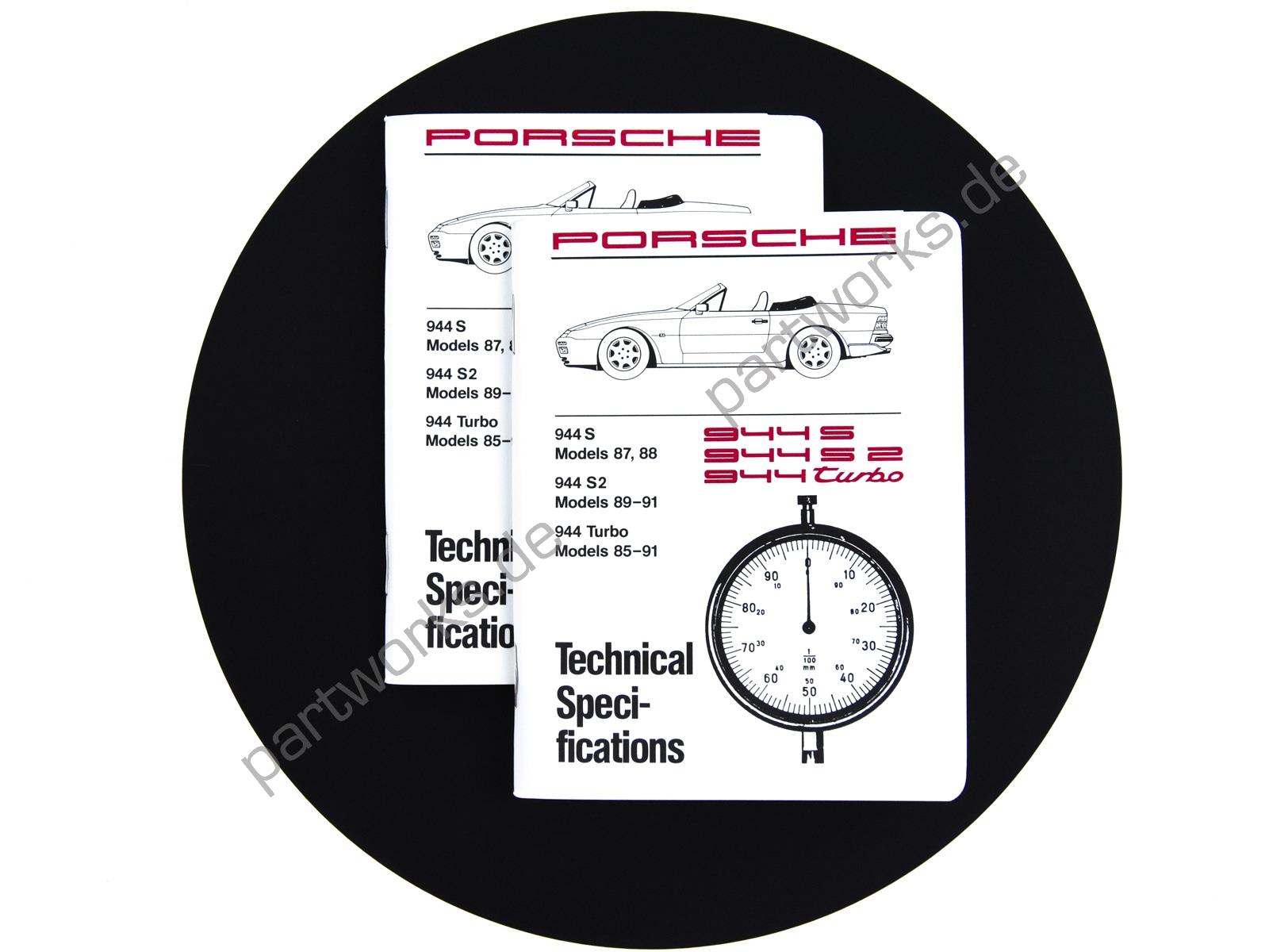Booklet for Porsche 944 S S2 turbo 951 Technical Specifications EN 